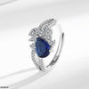 Blue Tear Curved Ring Adjustable