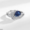 Blue Tear Curved Ring Adjustable