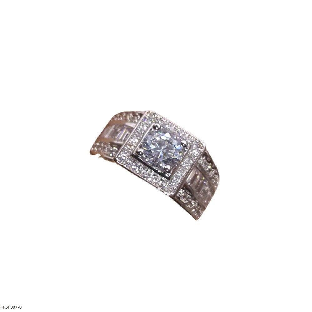Round Stone Step Zircon Ring