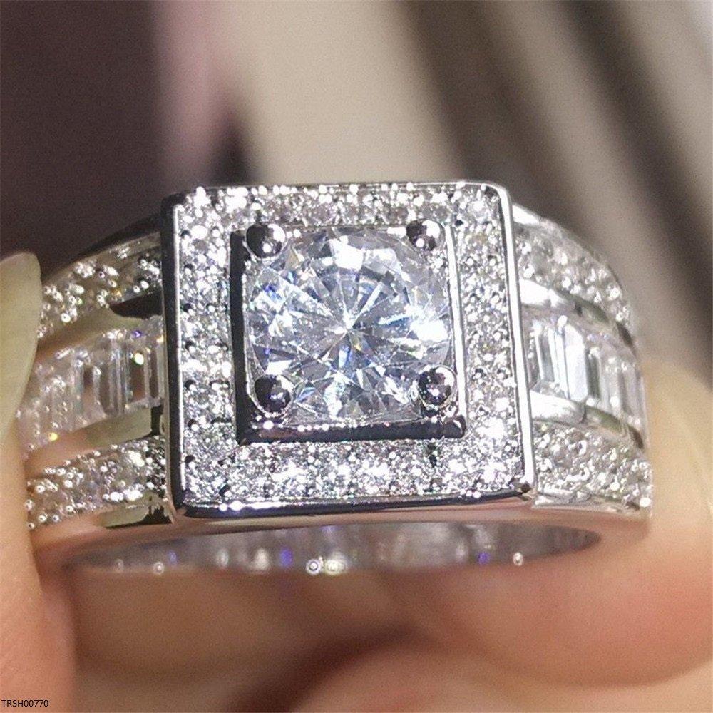 Round Stone Step Zircon Ring