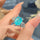 Azure Square Zircon Ring Adjustable