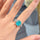 Azure Square Zircon Ring Adjustable