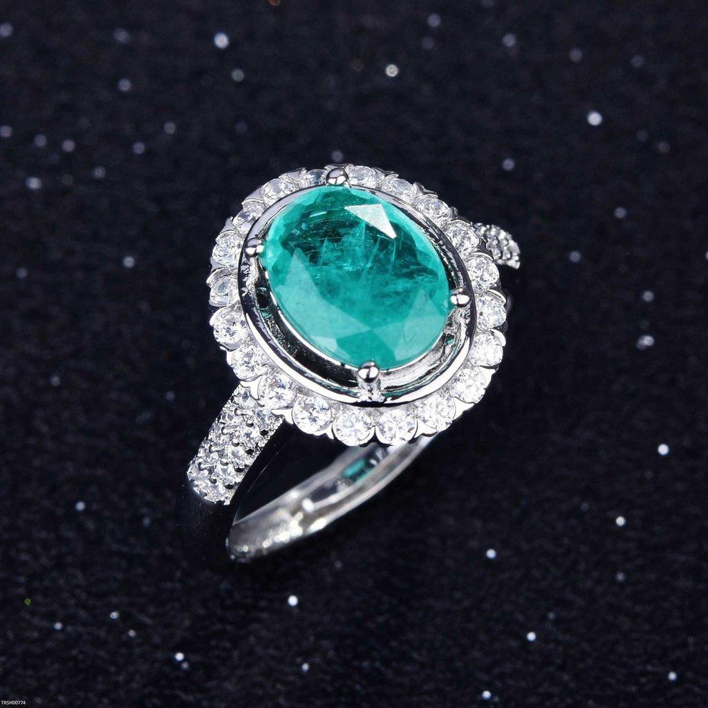 Oval Stone Zircon Ring Adjustable