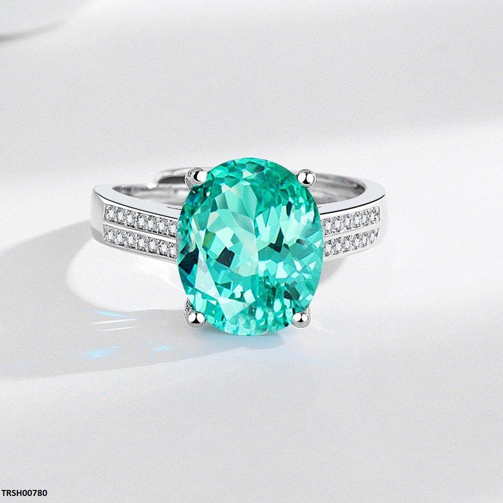 Oval Zircon Stone Ring Adjustable