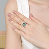 Oval Zircon Stone Ring Adjustable