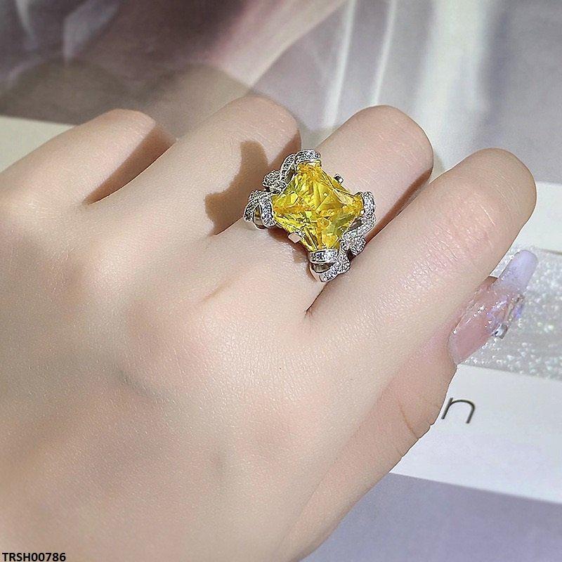 Square Zircon Ring Adjustable