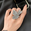 Leaf Zircon Ring Adjustable