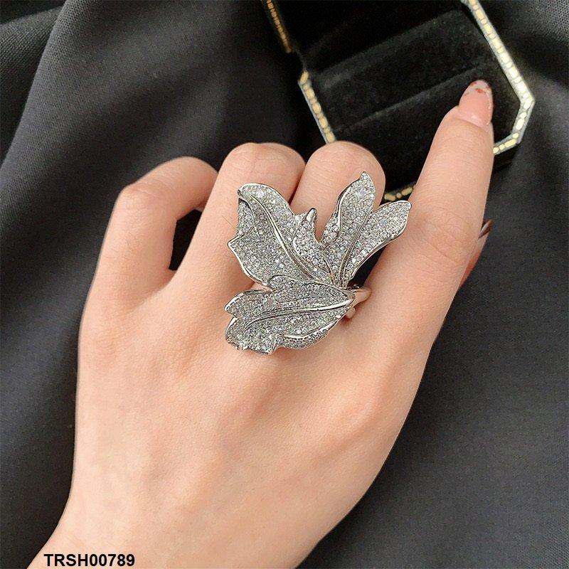Leaf Zircon Ring Adjustable