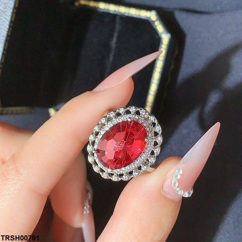 Redish Oval Stone Ring