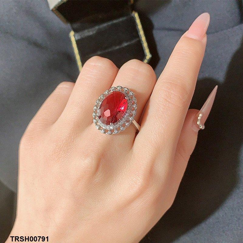 Redish Oval Stone Ring