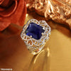 Round Blue Filigree Cocktail Ring