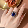 Round Blue Filigree Cocktail Ring