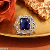 Round Blue Filigree Cocktail Ring