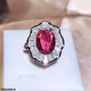 Oval Cocktail Zircon Ring Adjustable