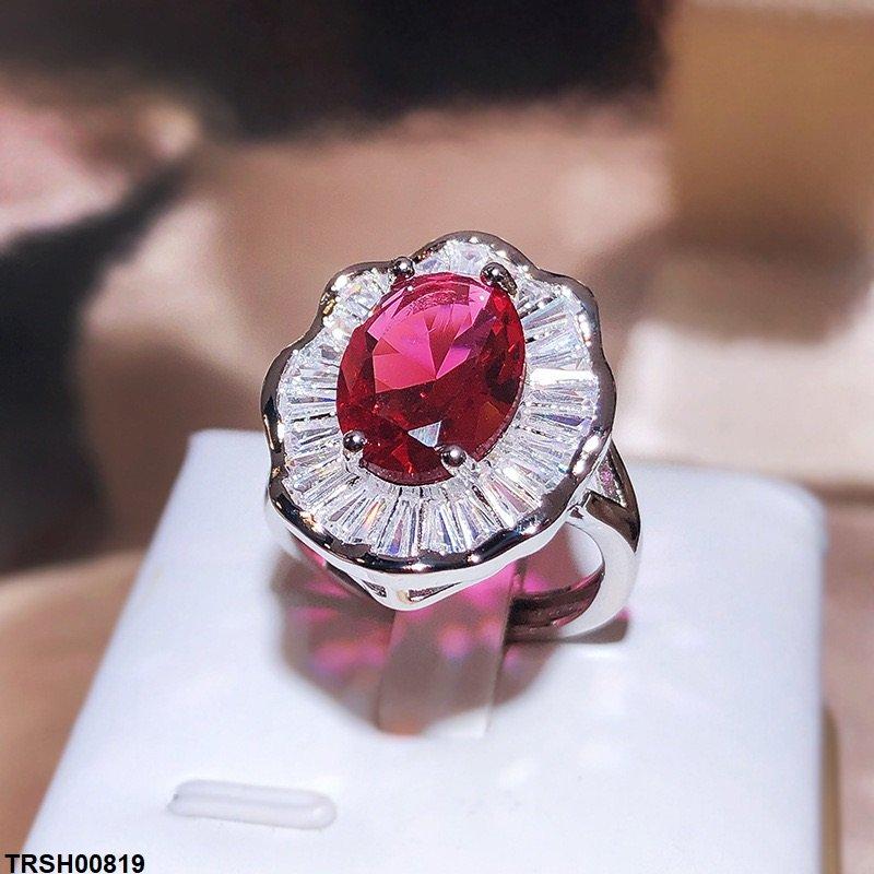 Oval Cocktail Zircon Ring Adjustable