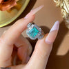 Square Zircon Ring Adjustable