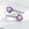 Round Heart Stone Ring Adjustable