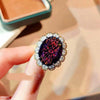 Oval Zircon Ring Adjustable