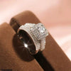 Square Couple Zircon Ring