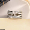 Double Layer X- Shaped Zircon Ring Adjustable