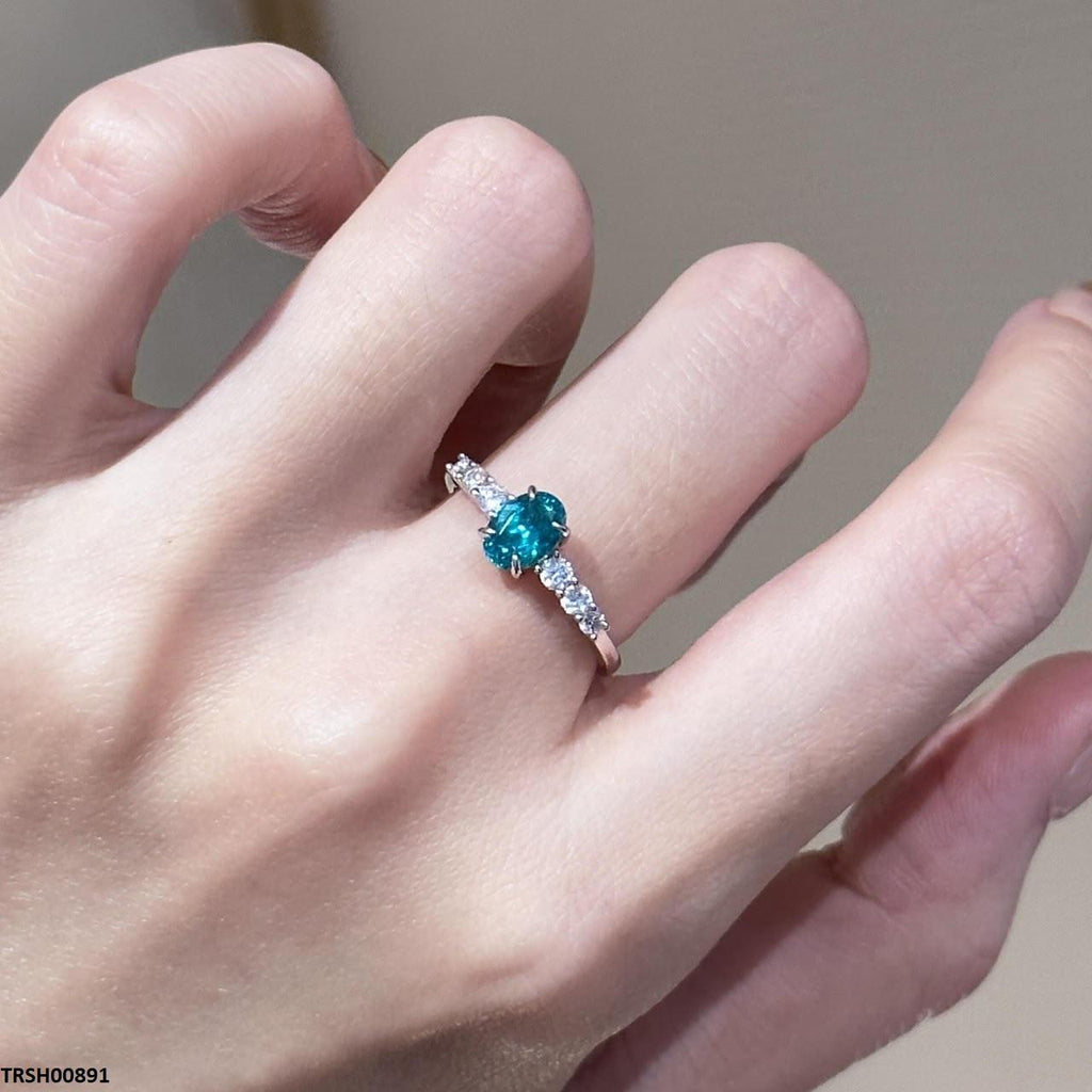 Oval Zircon Stone Ring Adjustable