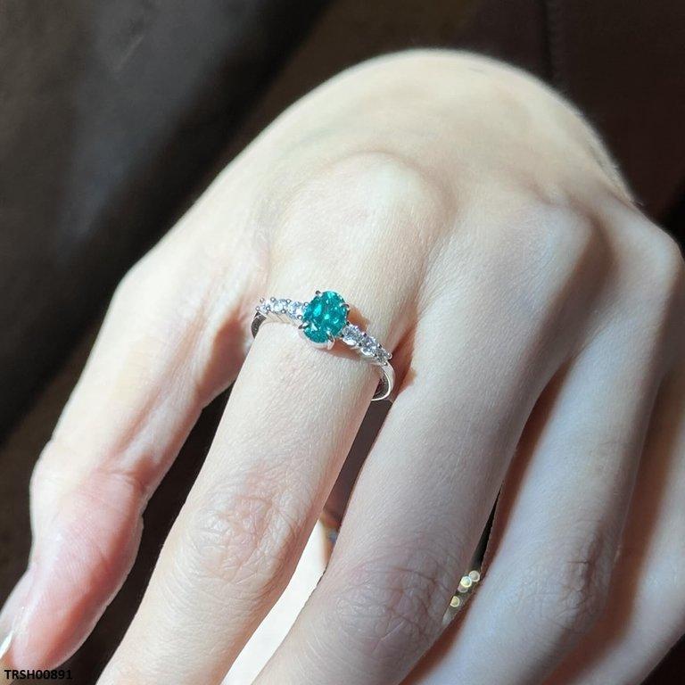 Oval Zircon Stone Ring Adjustable