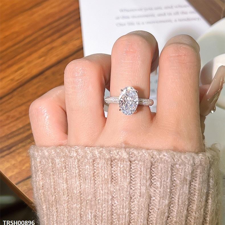 Rectangle Zircon Stone Ring Adjustable
