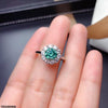 Round Green Zircon Stone Ring Adjustable
