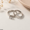 Stainless Steel Round Stone Couple Ring