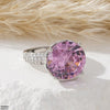 Round Zircon Stone Ring Adjustable