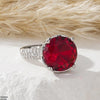 Round Zircon Stone Ring Adjustable