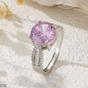 Round Zircon Stone Ring Adjustable