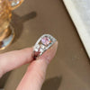 Round Pink Stone Ring Adjustable
