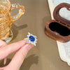 Oval Blue Stone Ring Adjustable