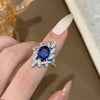 Oval Blue Stone Ring Adjustable