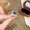 Oval Blue Stone Ring Adjustable