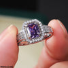 Purple Cushion Ring