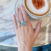 Aqua Diamond Sparrow Cathedral Adjustable Ring