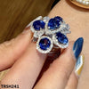 Oval Tear Flower Adjustable Ring