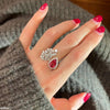 Step Tear Leaf Adjustable Ring