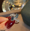 Aqua Square Bracket Adjustable Ring