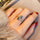 Aqua Square Bracket Adjustable Ring