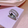 Square Layered Zircon Ring