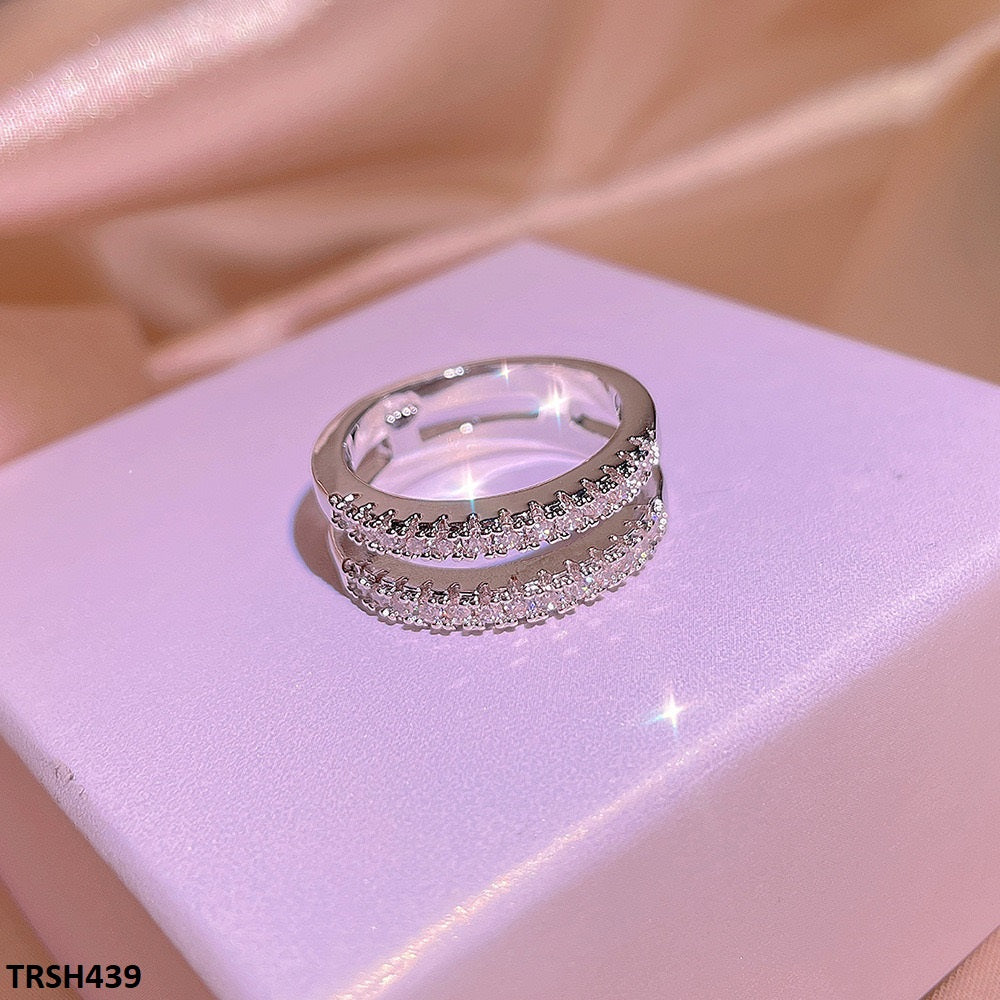 Square Layered Zircon Ring