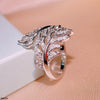 Double Leaf Zircon Ring