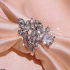 Leaf Oval Stone Zircon Ring