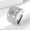 Pave Round Stone Ring Adjustable
