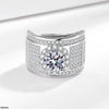 Pave Round Stone Ring Adjustable