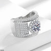 Pave Round Stone Ring Adjustable