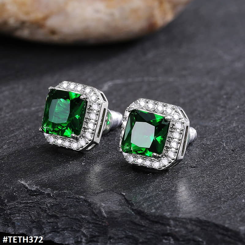 Square Stud Zircon Pair